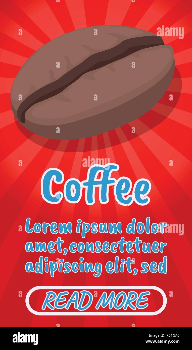 Coffee concept banner, comics isometric style Stock Vector