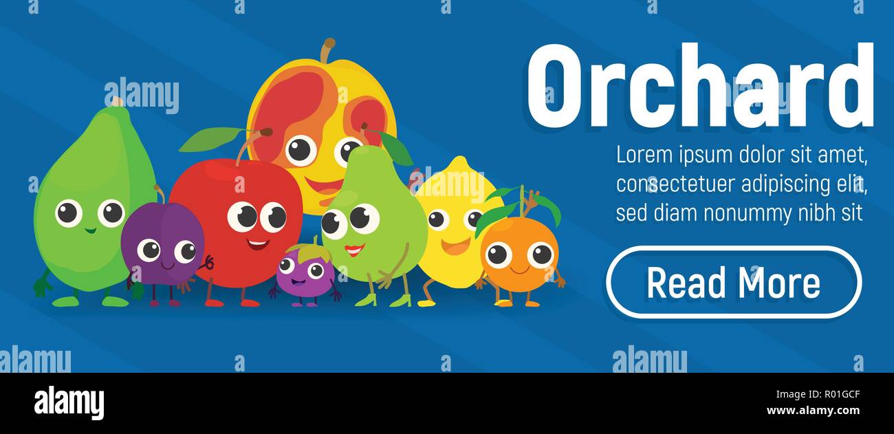 Orchard concept banner, isometric style Stock Vector