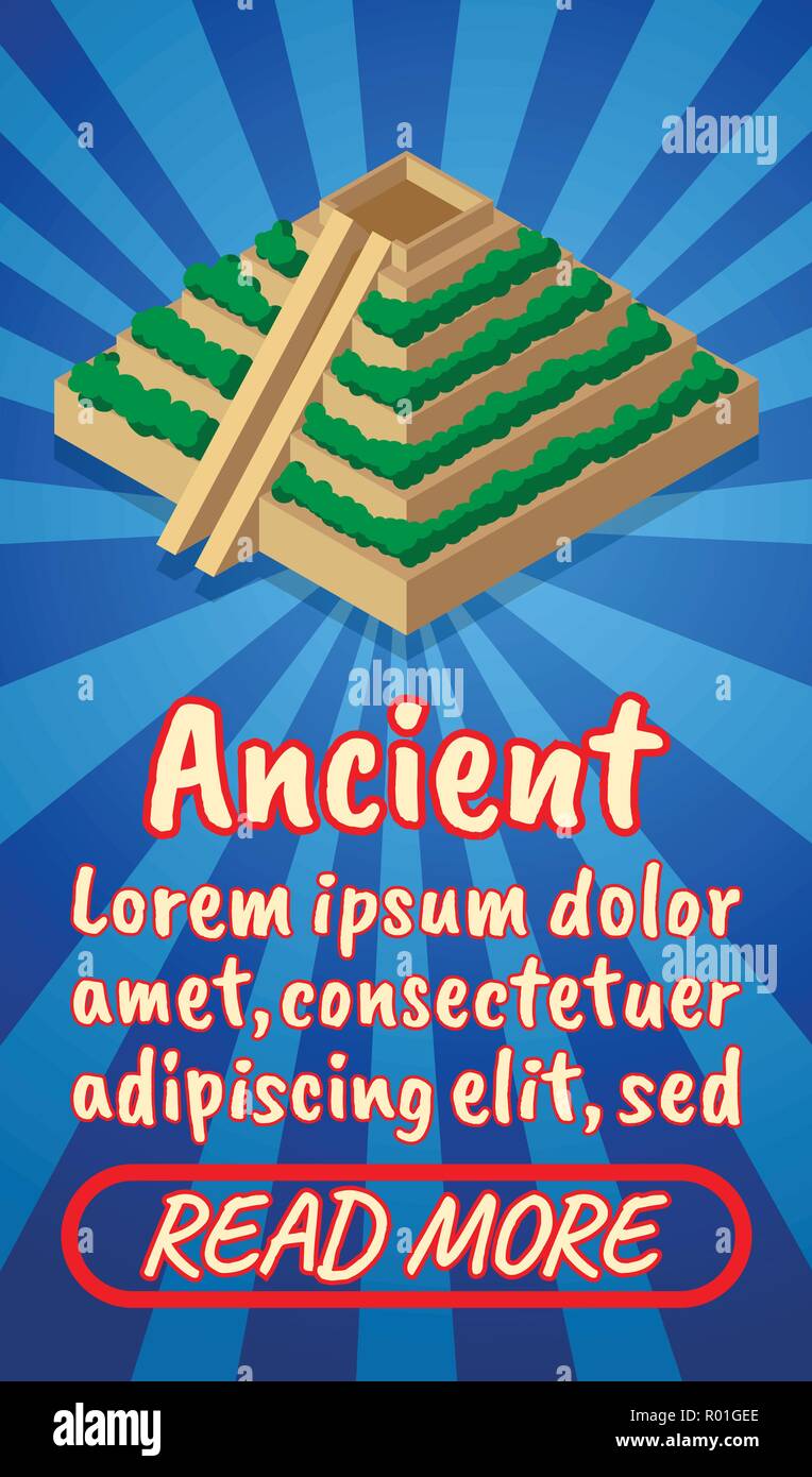 Ancient Concept Banner Comics Isometric Style Stock Vector Art