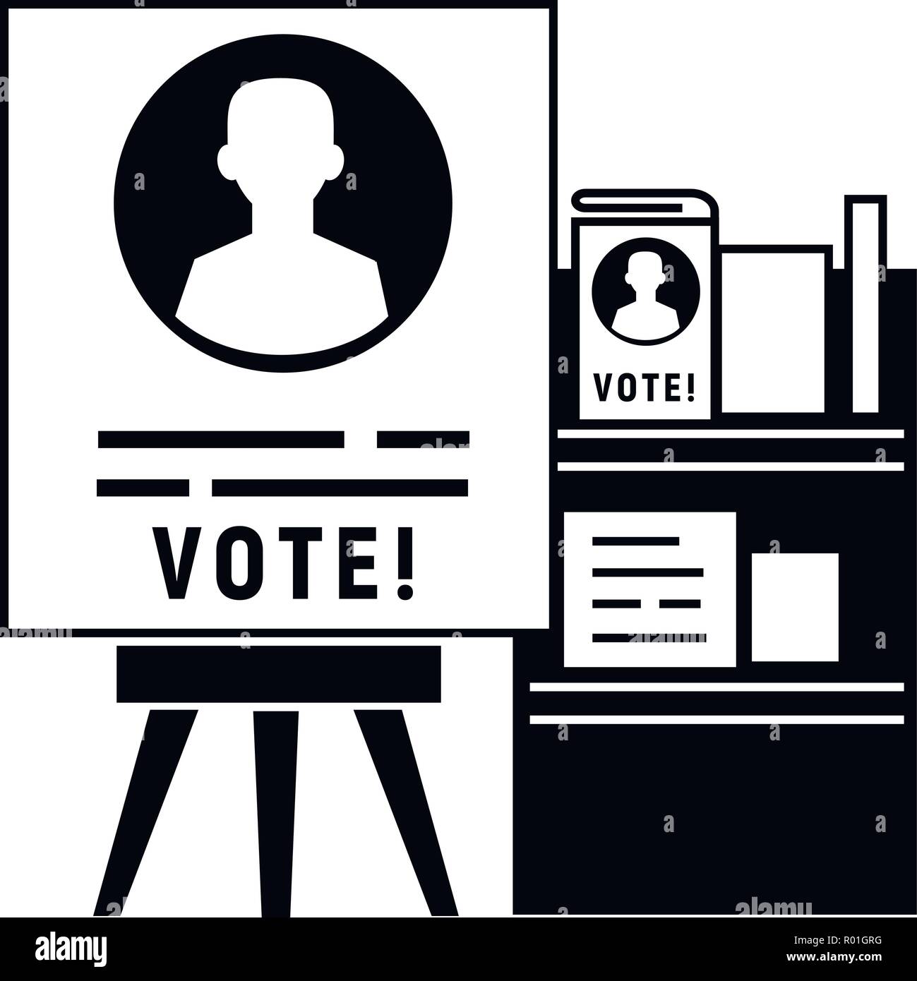 Candidate election stand icon, simple style Stock Vector Image & Art