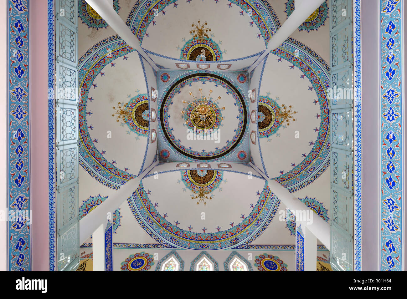 Ceiling of the Parruca Mosque, Xhamia e Parrucës, Shkodra, Shkodër, Qark Shkodra, Albania Stock Photo
