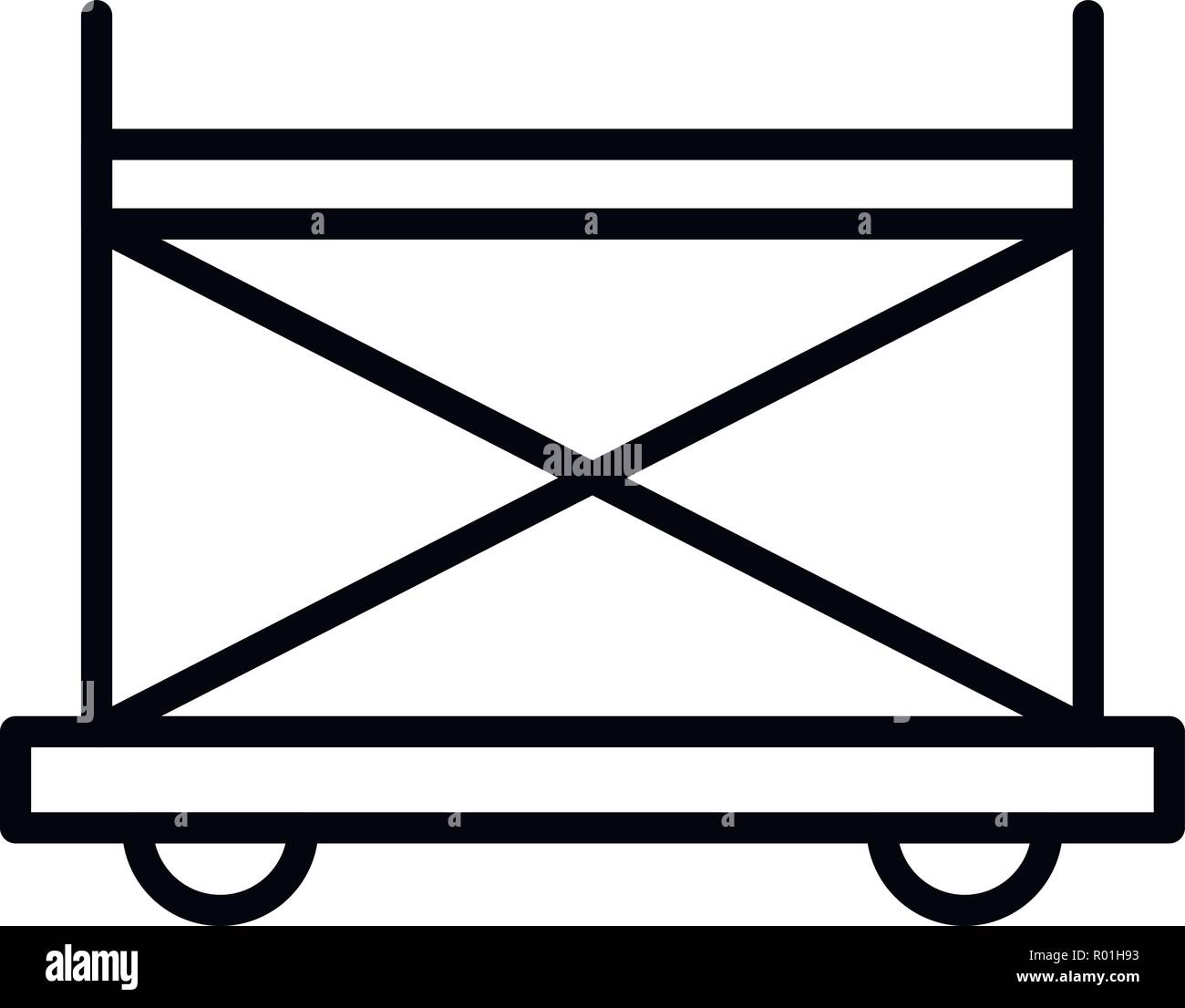 Wheel scaffold icon, outline style Stock Vector