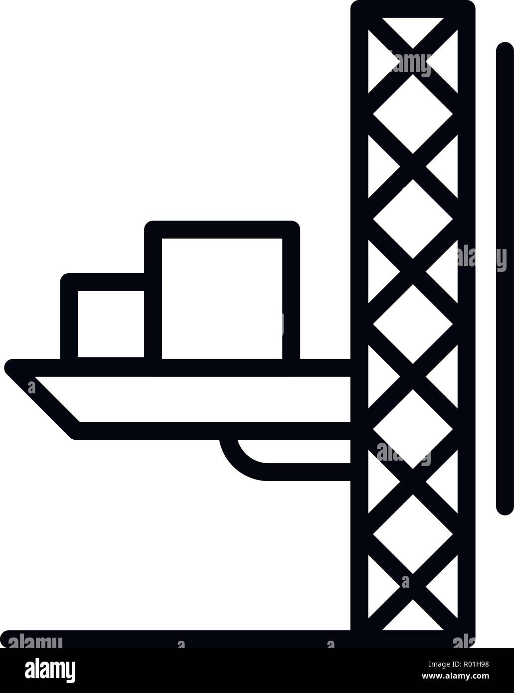 Lift crane platform icon, outline style Stock Vector