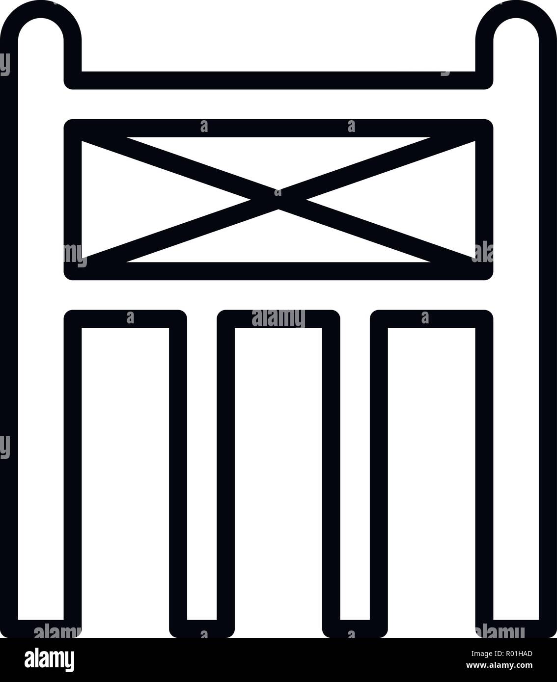 Scaffold structure icon, outline style Stock Vector