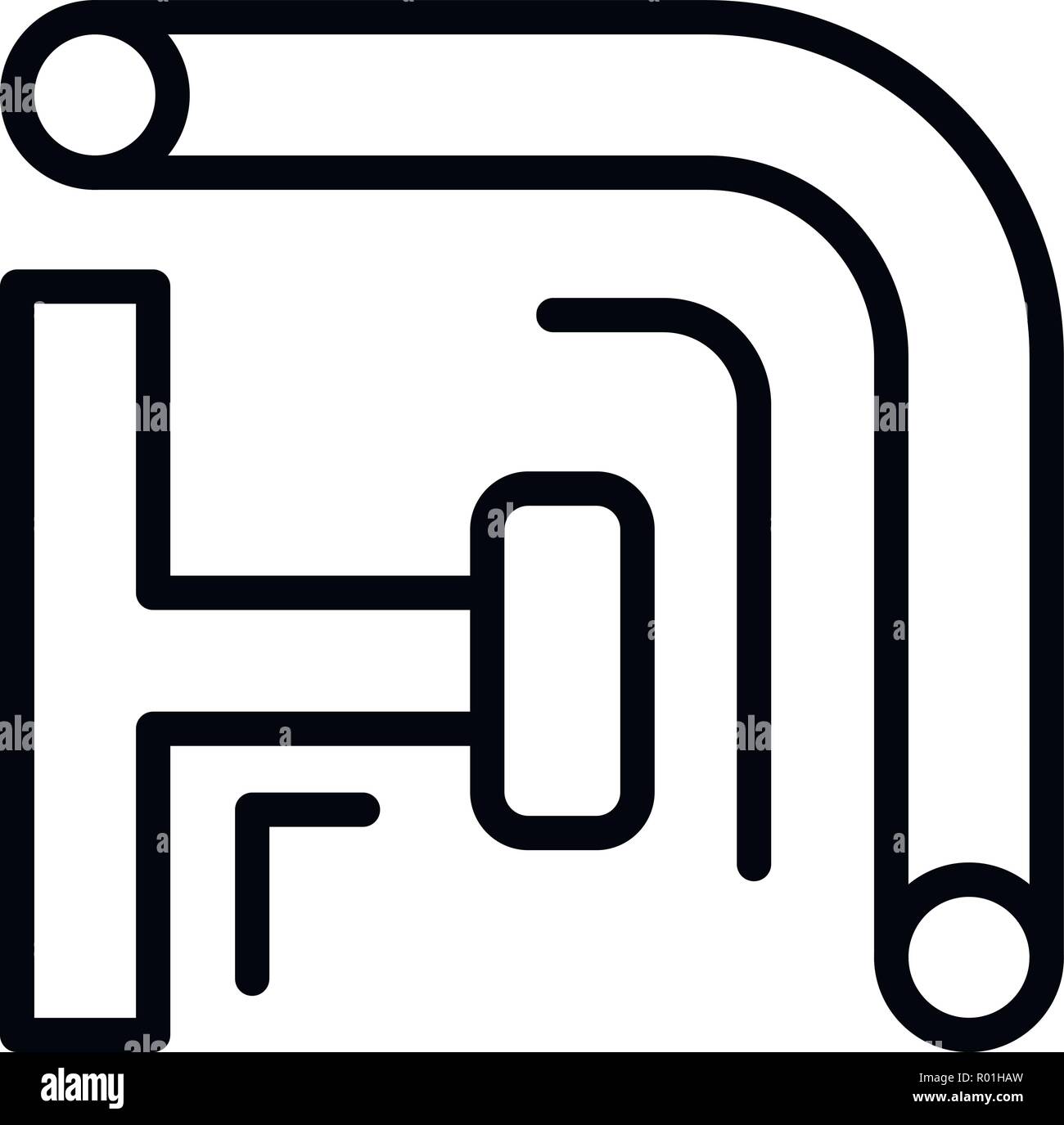 Scaffold pipe icon, outline style Stock Vector