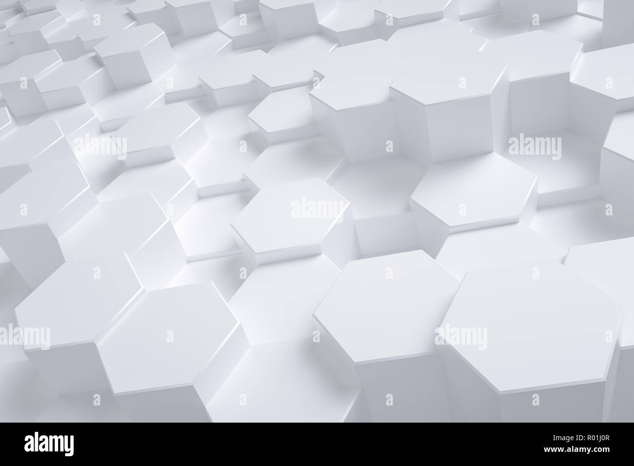 3d rendering, White hexagonal background Stock Photo - Alamy