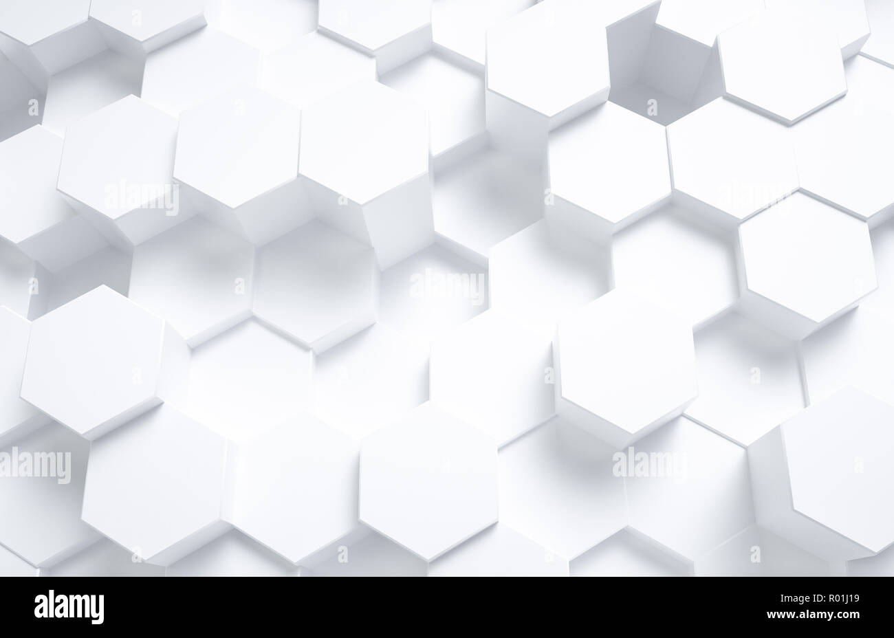 3d rendering, White hexagonal background Stock Photo - Alamy