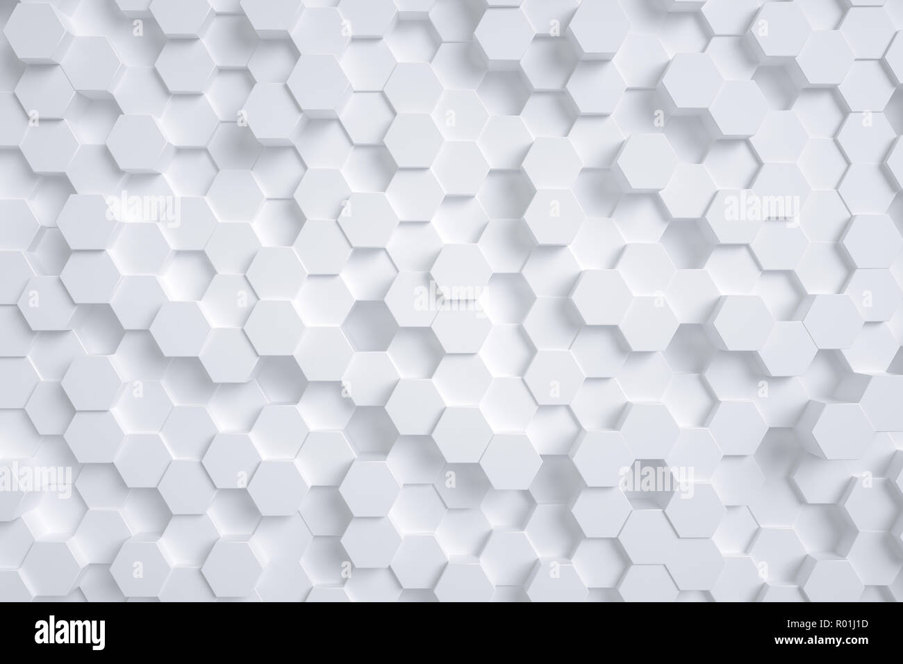 3d rendering, White hexagonal background Stock Photo - Alamy