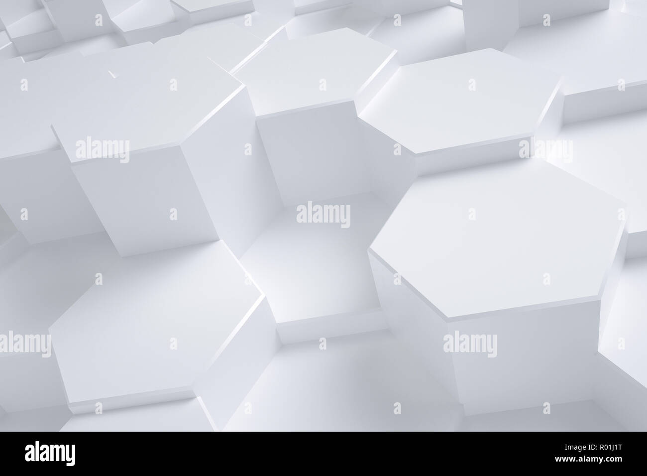 3d rendering, White hexagonal background Stock Photo - Alamy
