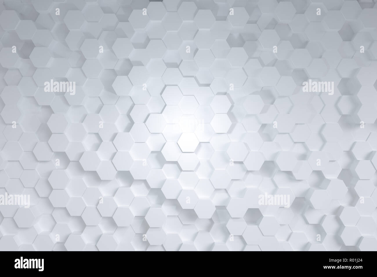 3d rendering, White hexagonal background Stock Photo - Alamy