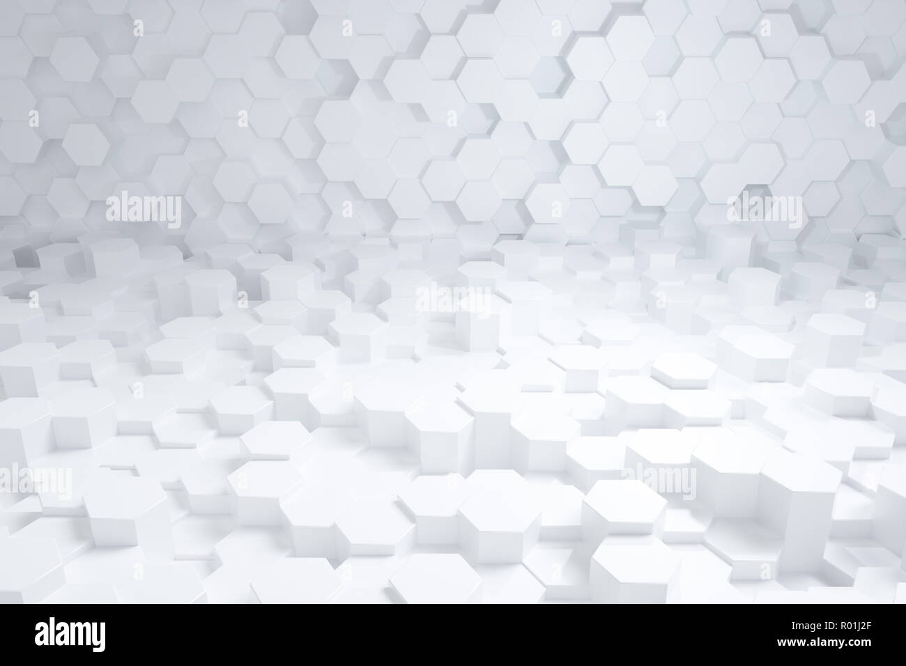 3d rendering, White hexagonal background Stock Photo - Alamy