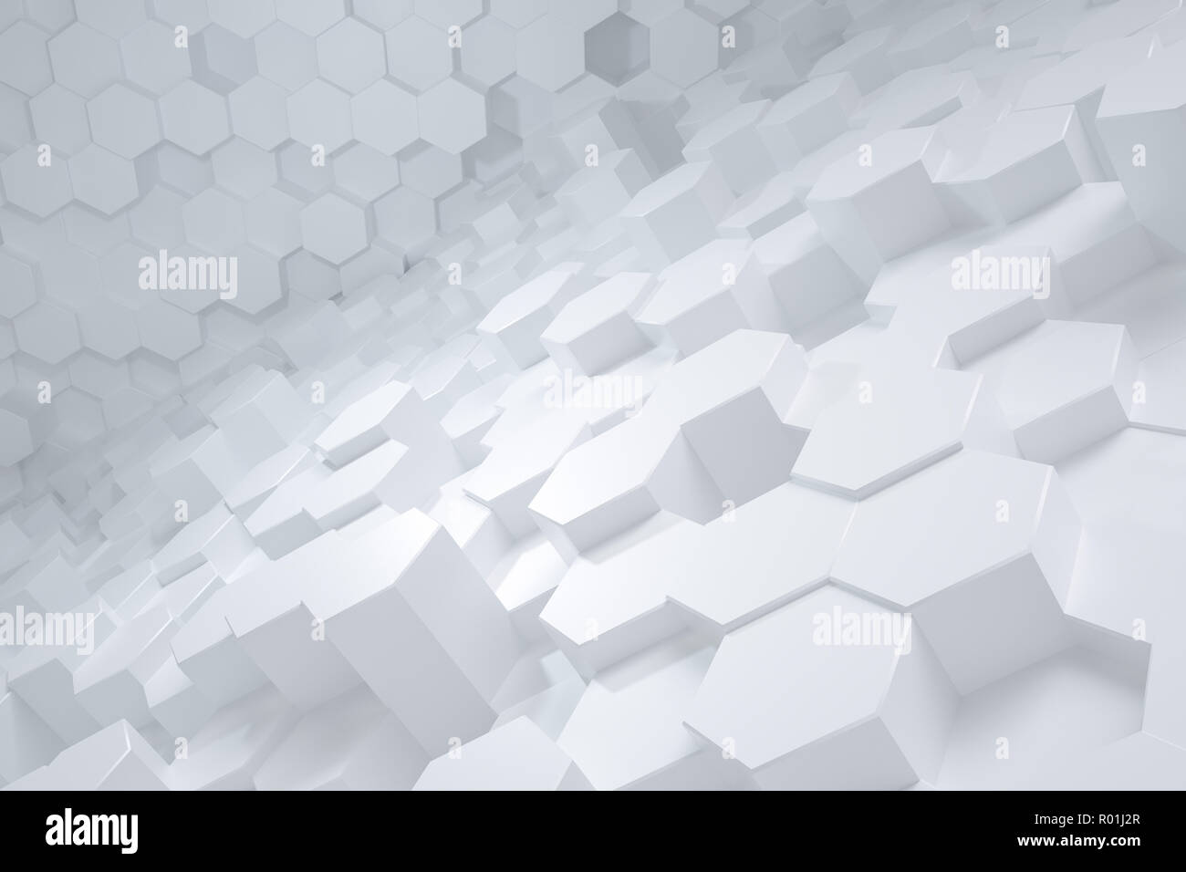 3d rendering, White hexagonal background Stock Photo - Alamy