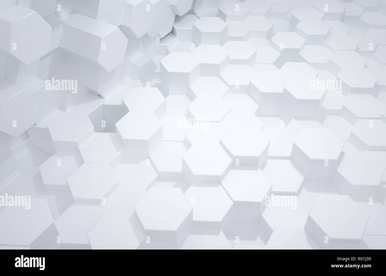 3d rendering, White hexagonal background Stock Photo - Alamy