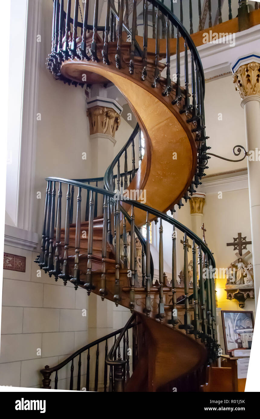 Loretto Chapel in Santa Fe Home of the Miraculous Spiral Staircase Stock Photo Alamy