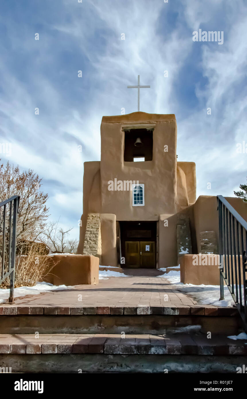 San Miguel Church in Santa Fe, New Mexico is the oldest church in the United States Stock Photo