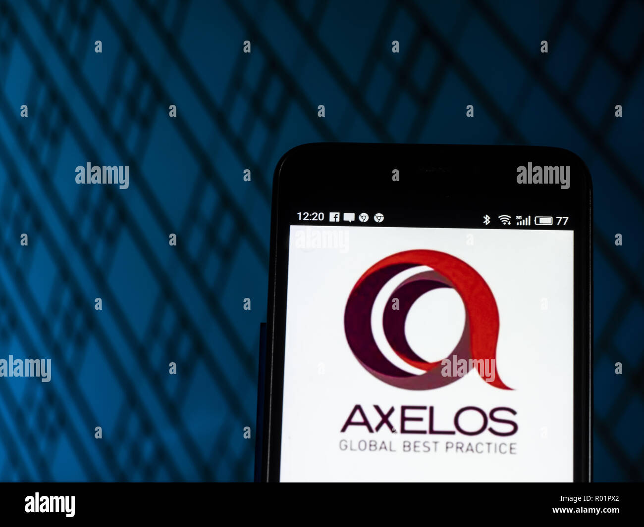 Kiev, Ukraine. 31st Oct, 2018. AXELOS Global Best Practice logo seen displayed on smart phone. AXELOS is dedicated to making professionals in project management, IT service management and cyber resilience more effective with best practice certifications and guidance. Credit: Igor Golovniov/SOPA Images/ZUMA Wire/Alamy Live News Stock Photo