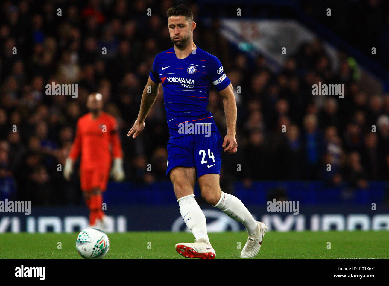 Gary Cahill of Chelsea in action. EFL Carabao Cup, round 4 match, Chelsea v Derby County at Stamford Bridge in London on Wednesday 31st October 2018.  this image may only be used for Editorial purposes. Editorial use only, license required for commercial use. No use in betting, games or a single club/league/player publications. pic by Steffan Bowen/ Andrew Orchard sports photography/Alamy Live news Stock Photo