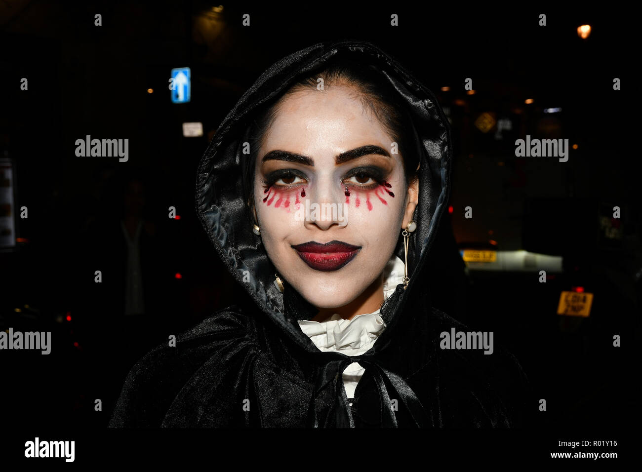 London, UK. 31st Oct, 2018. Revellers dresses up in Halloween Costume for a night in Westend for the Halloween party on 31 October 2018, London, UK. Credit: Picture Capital/Alamy Live News Stock Photo