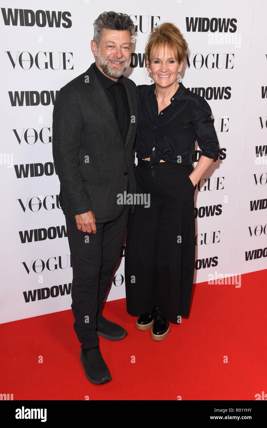 London, UK. 31st Oct, 2018. LONDON, UK. October 31, 2018: Andy Serkis & Lorraine Ashbourne at the 'Widows' special screening in association with Vogue at the Tate Modern, London. Picture: Steve Vas/Featureflash Credit: Paul Smith/Alamy Live News Stock Photo