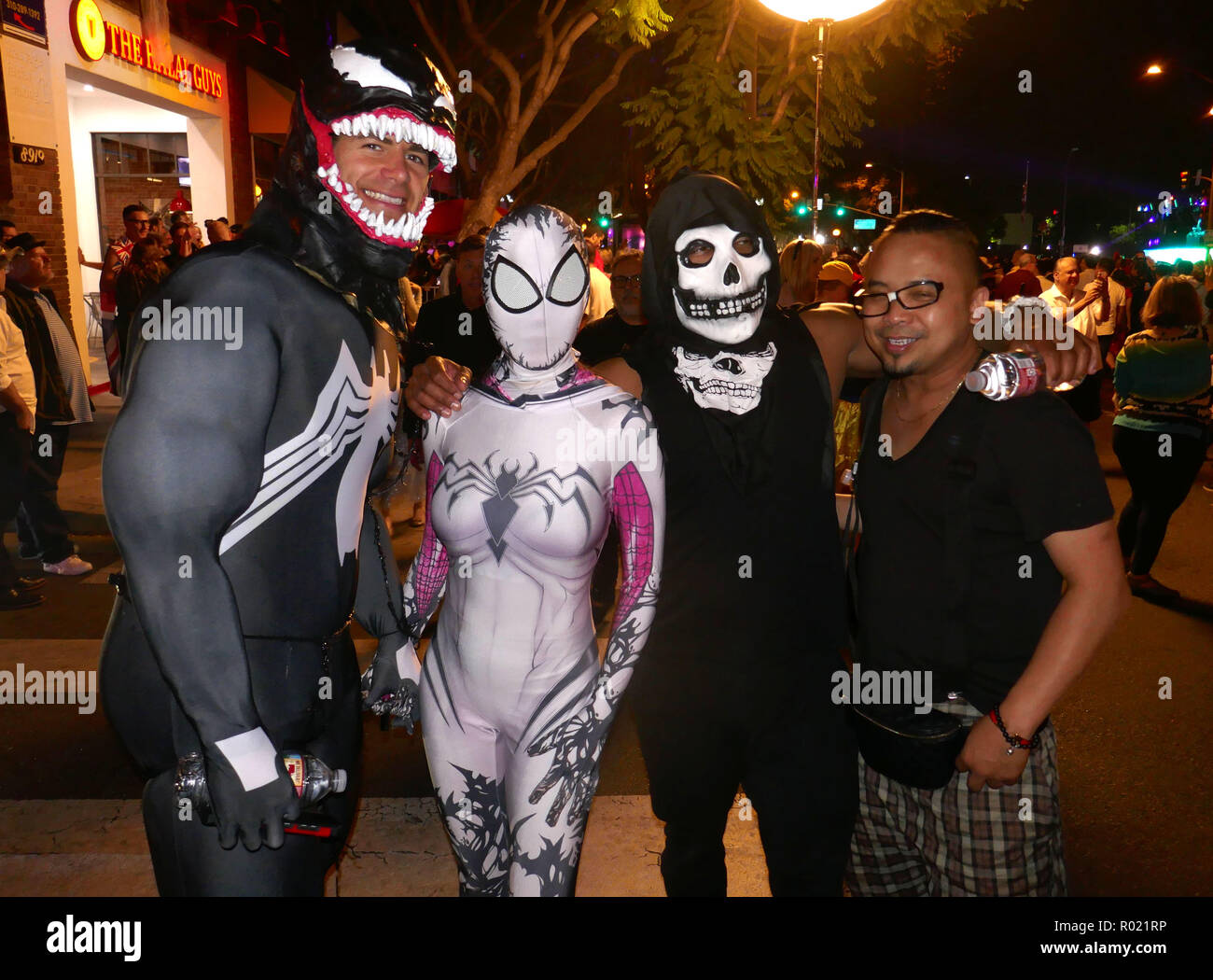 West Hollywood, USA. 31st Oct, 2018. WEST HOLLYWOOD, CA - OCTOBER 31: A  general view of atmosphere of Venom Costumes on October 31, 2018 at West  Hollywood Halloween Caranval in West Hollywood,