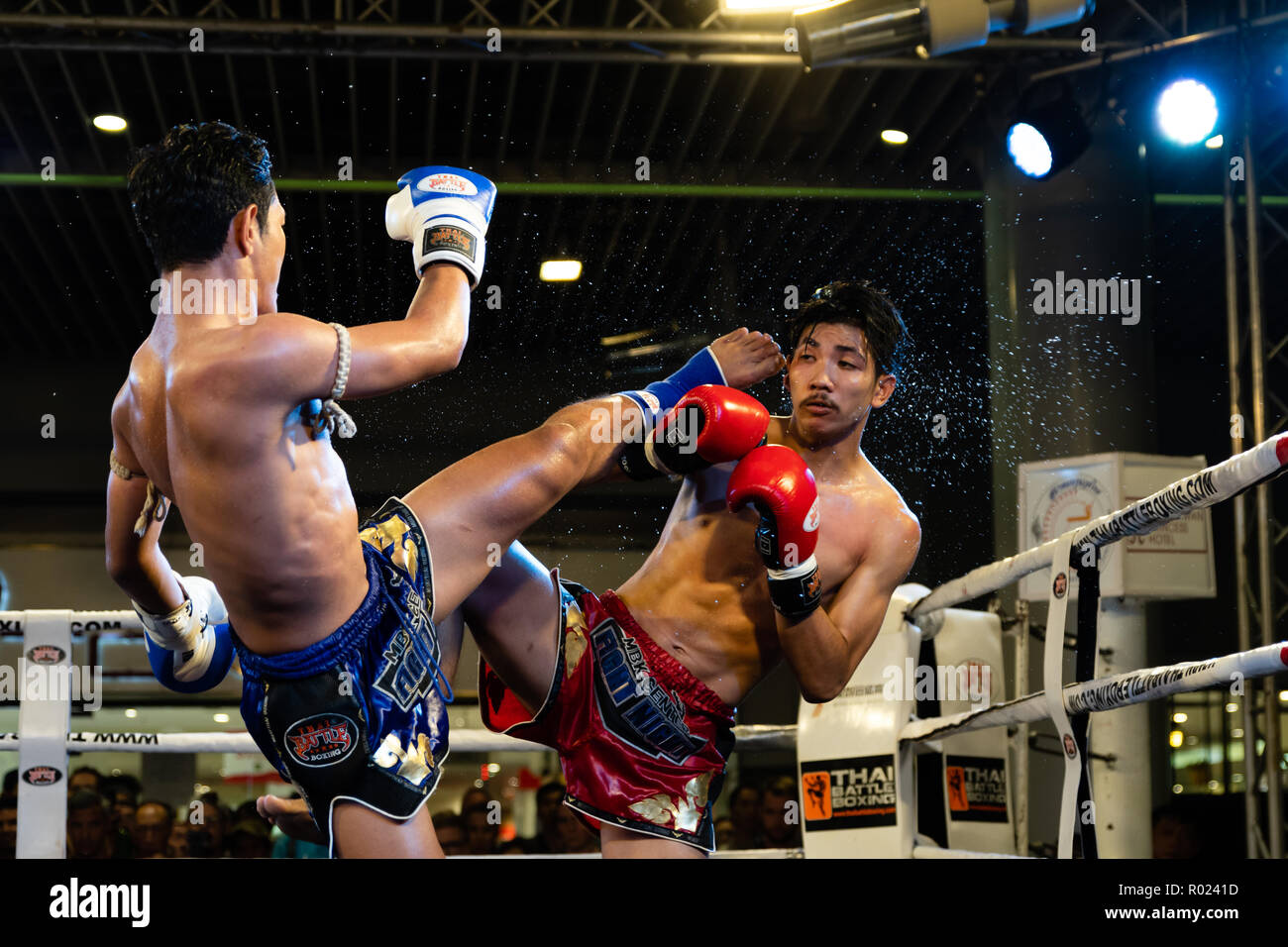 Bangkok, Thailand - October 31, 2018: Bangkok Muay Thai Fights at MBK Center. Stock Photo
