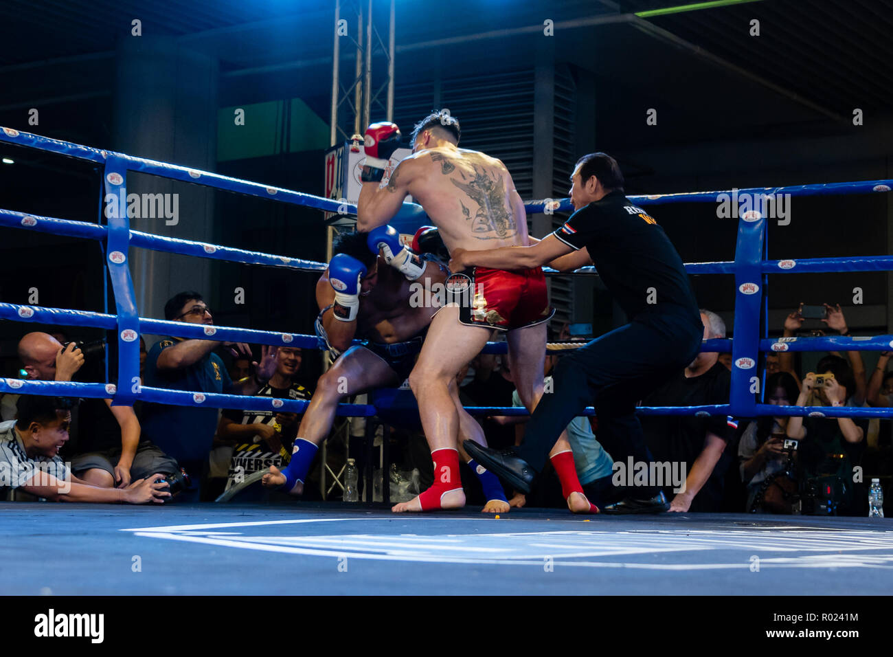 Bangkok, Thailand - October 31, 2018: Bangkok Muay Thai Fights at MBK Center. Stock Photo