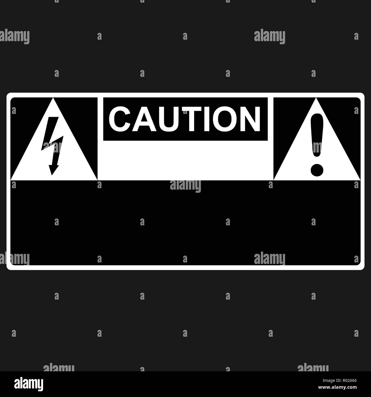 Caution and thunderbolt danger high voltage signs Stock Vector