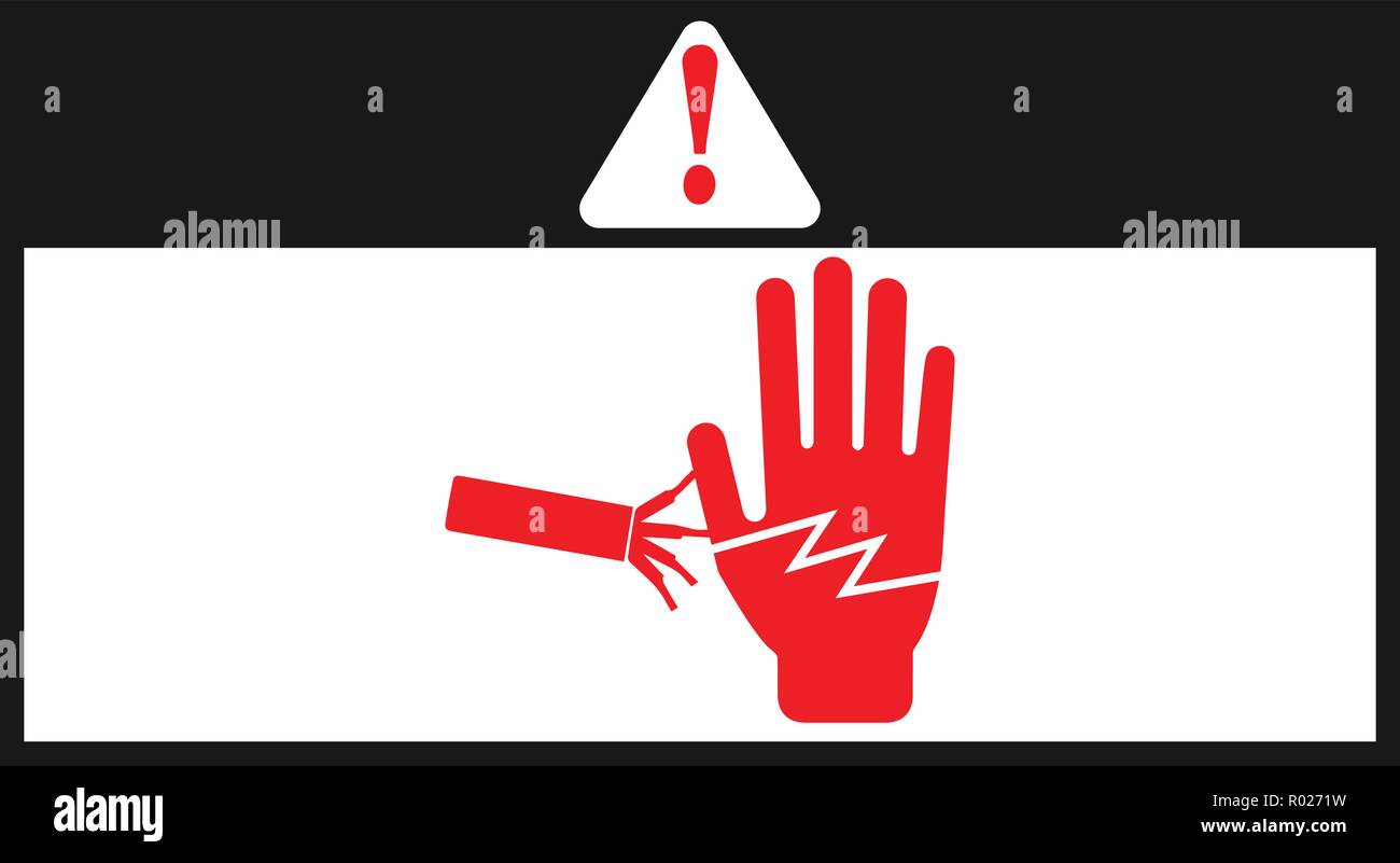 Electrical hazard warning sign and exclamation mark sign Stock Vector