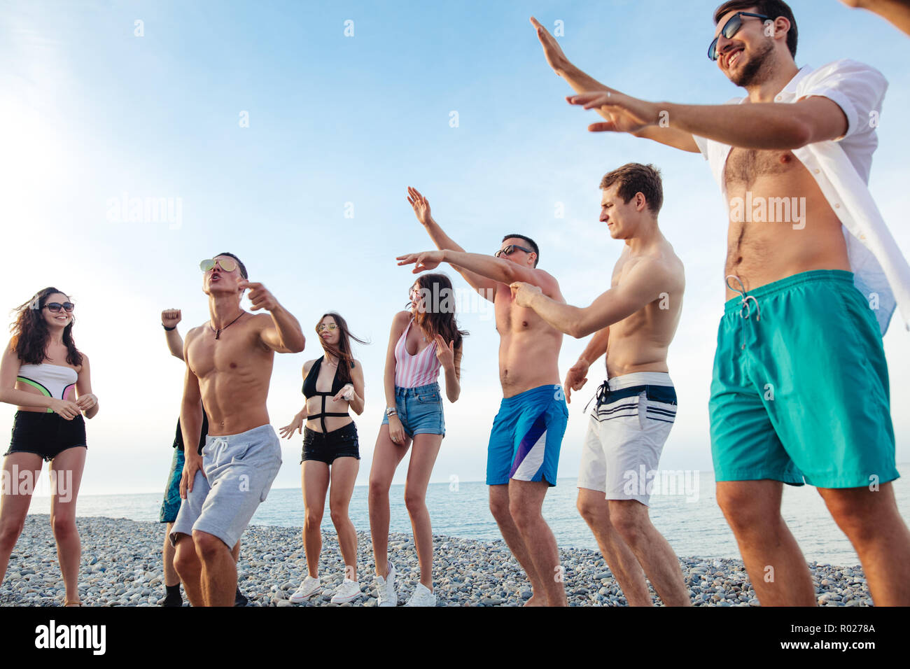 Funny people drinking dancing hi-res stock photography and images - Alamy