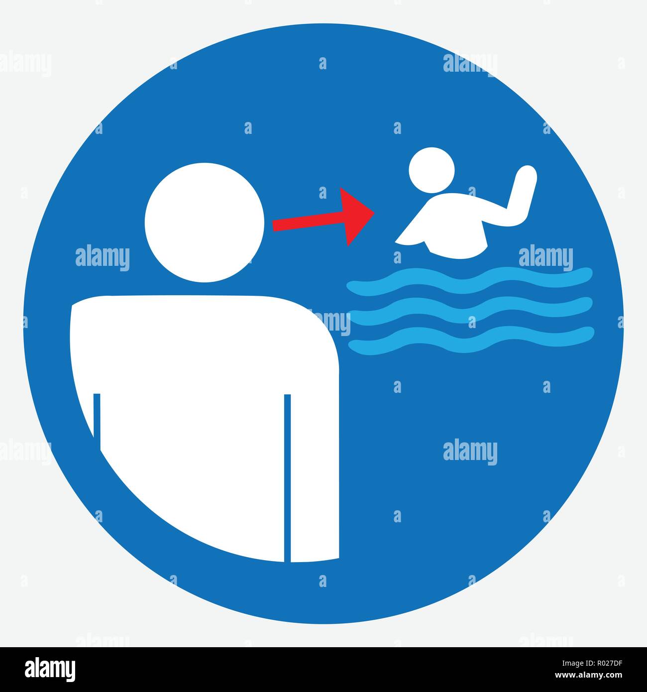 Keep children under supervision while swimming Stock Vector