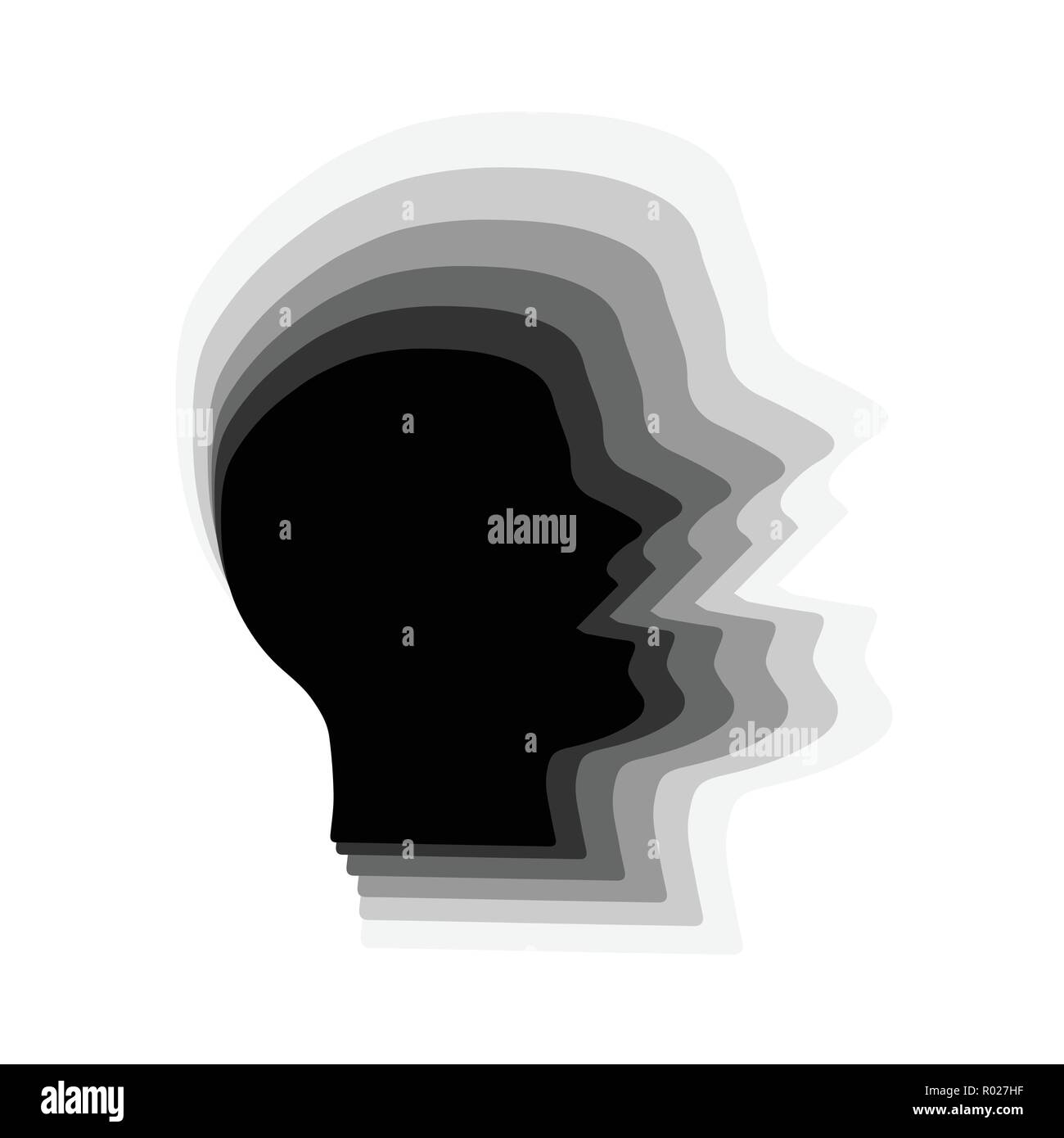 3d silhouette of a man speaking Stock Vector
