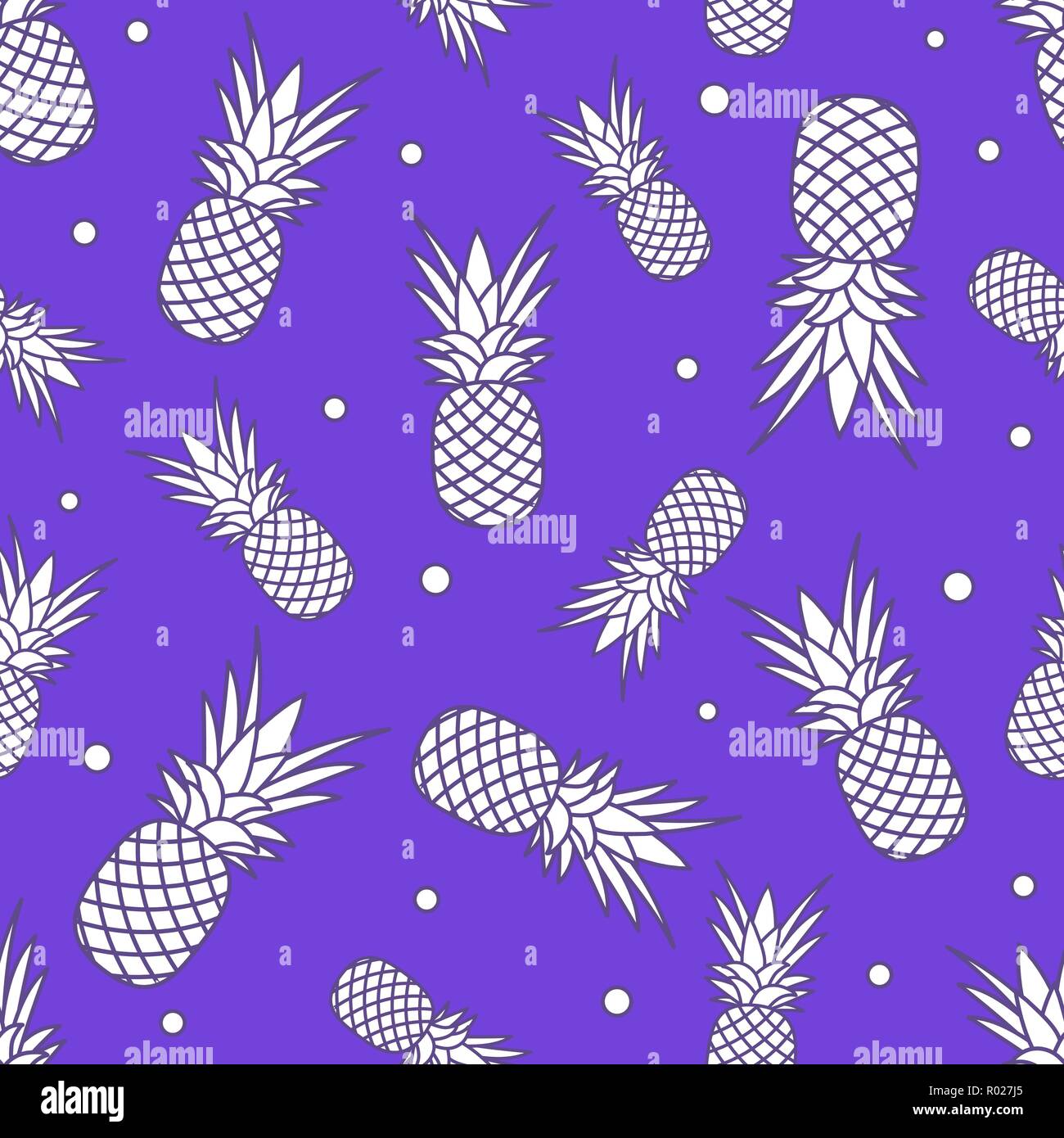 Seamless pattern with pineapples. Tropical fruit. Summer background ...