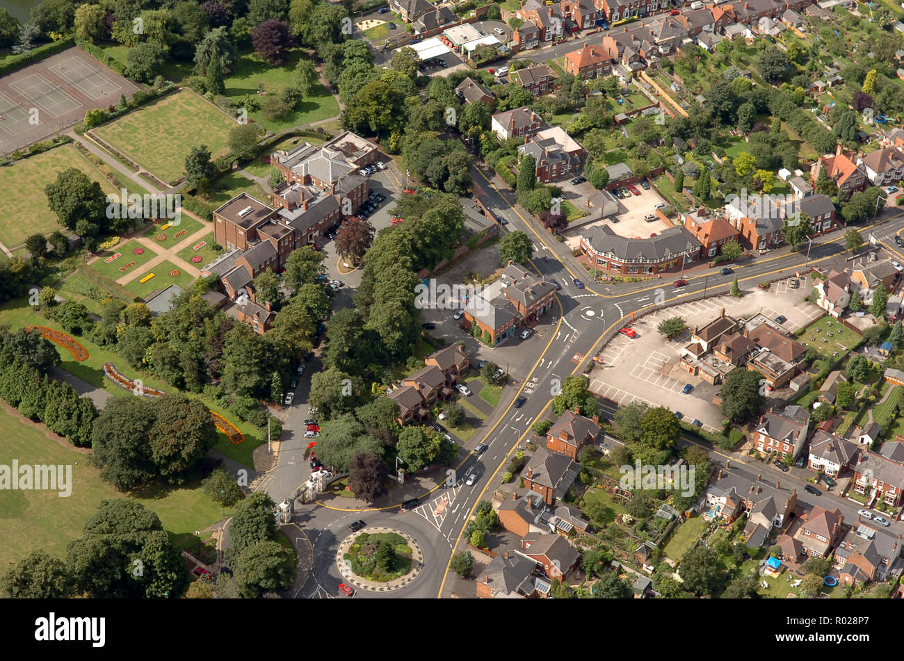 Aerial view of the Norton area of Stourbridge with the council offices