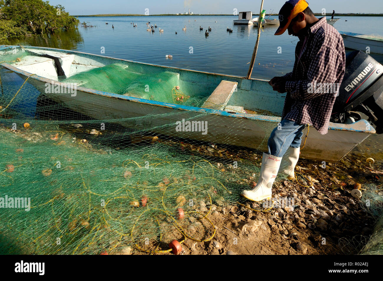 Gill net fishing, Mexico Stock Photo - Alamy
