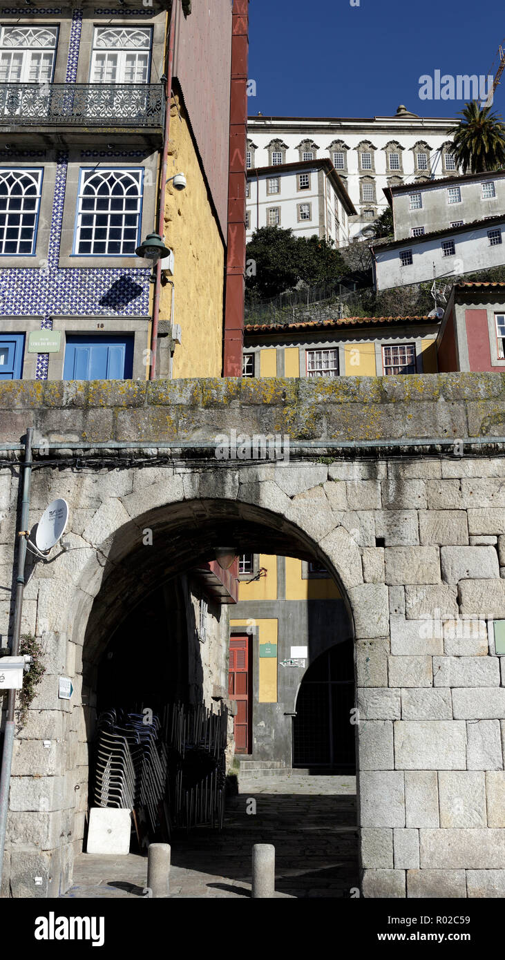 Porto, Portugal - March 4, 2015: Old and colorful Ribeira architecture ...