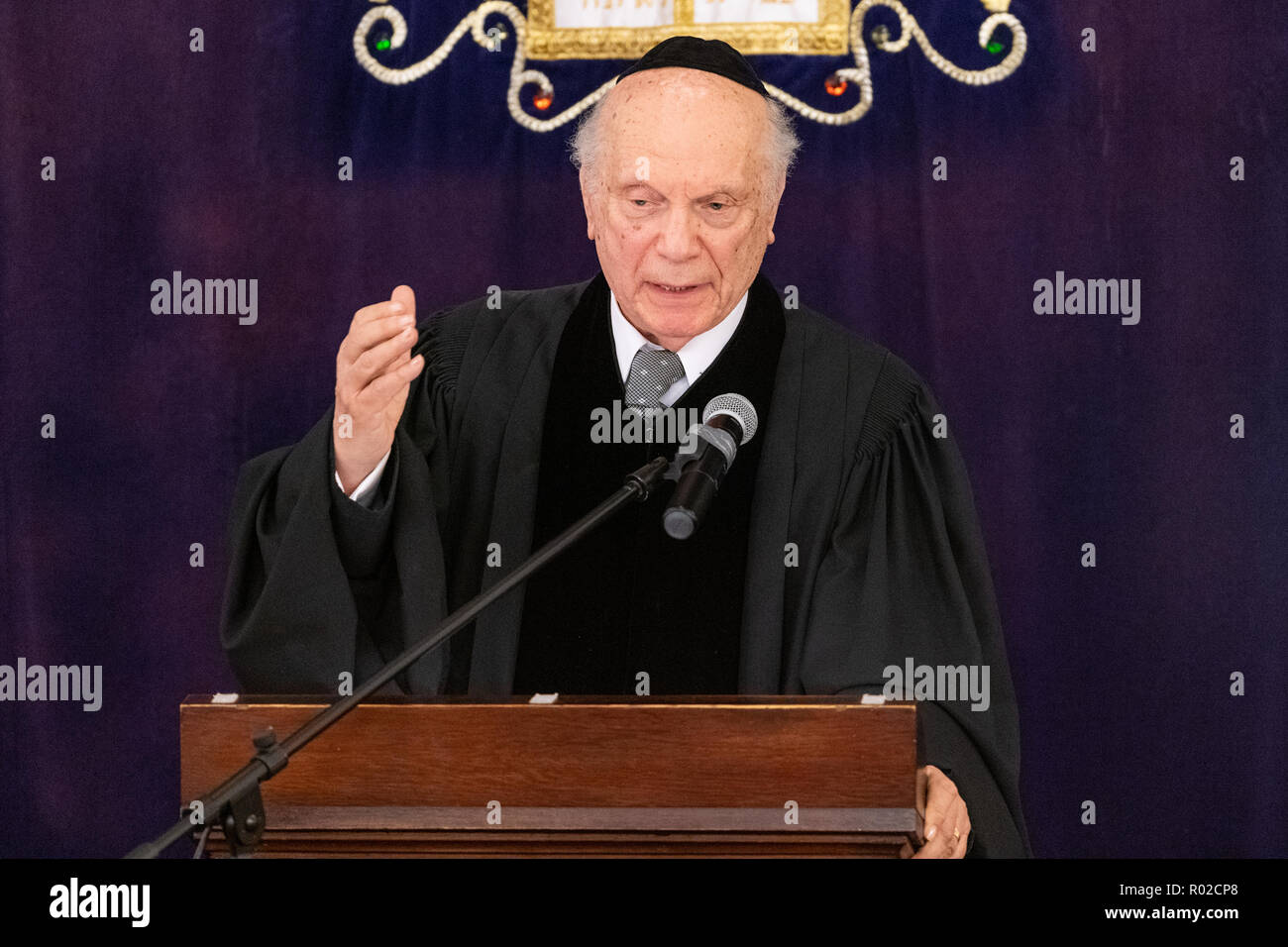 Rabbi Arthur Schneier seen speaking during the Appeal of Conscience Interfaith United Against