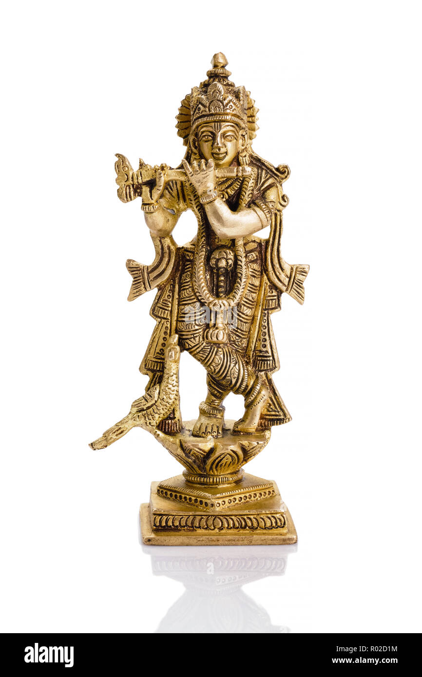 Krishna statue on white Stock Photo