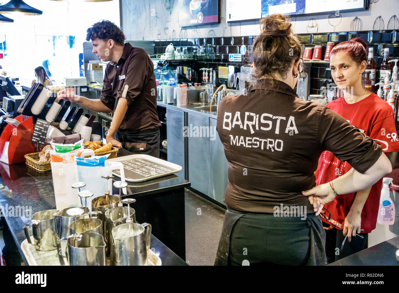 Costa coffee barista female hires stock photography and images Alamy