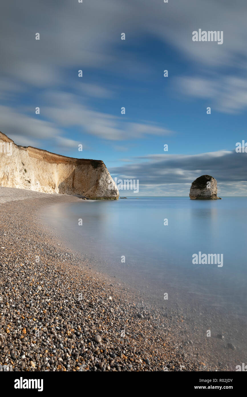 View of the pebbly beach at Freshwater Bay, Isle of Wight Stock Photo