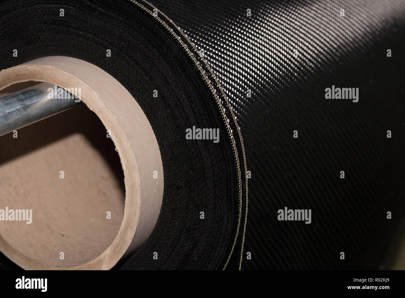 Carbon fiber rolled weave composite material industry Stock Photo