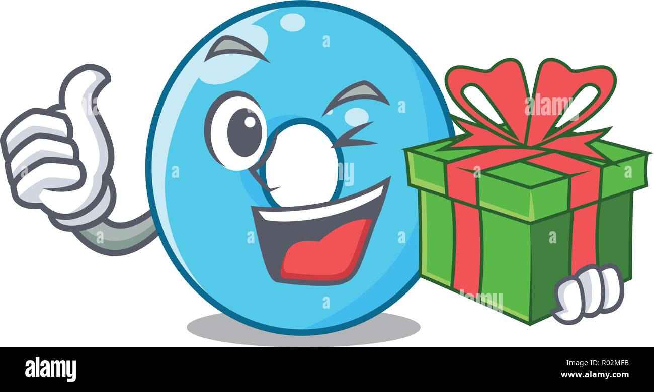 With gift cartoon the number zero color blue Stock Vector Image & Art ...