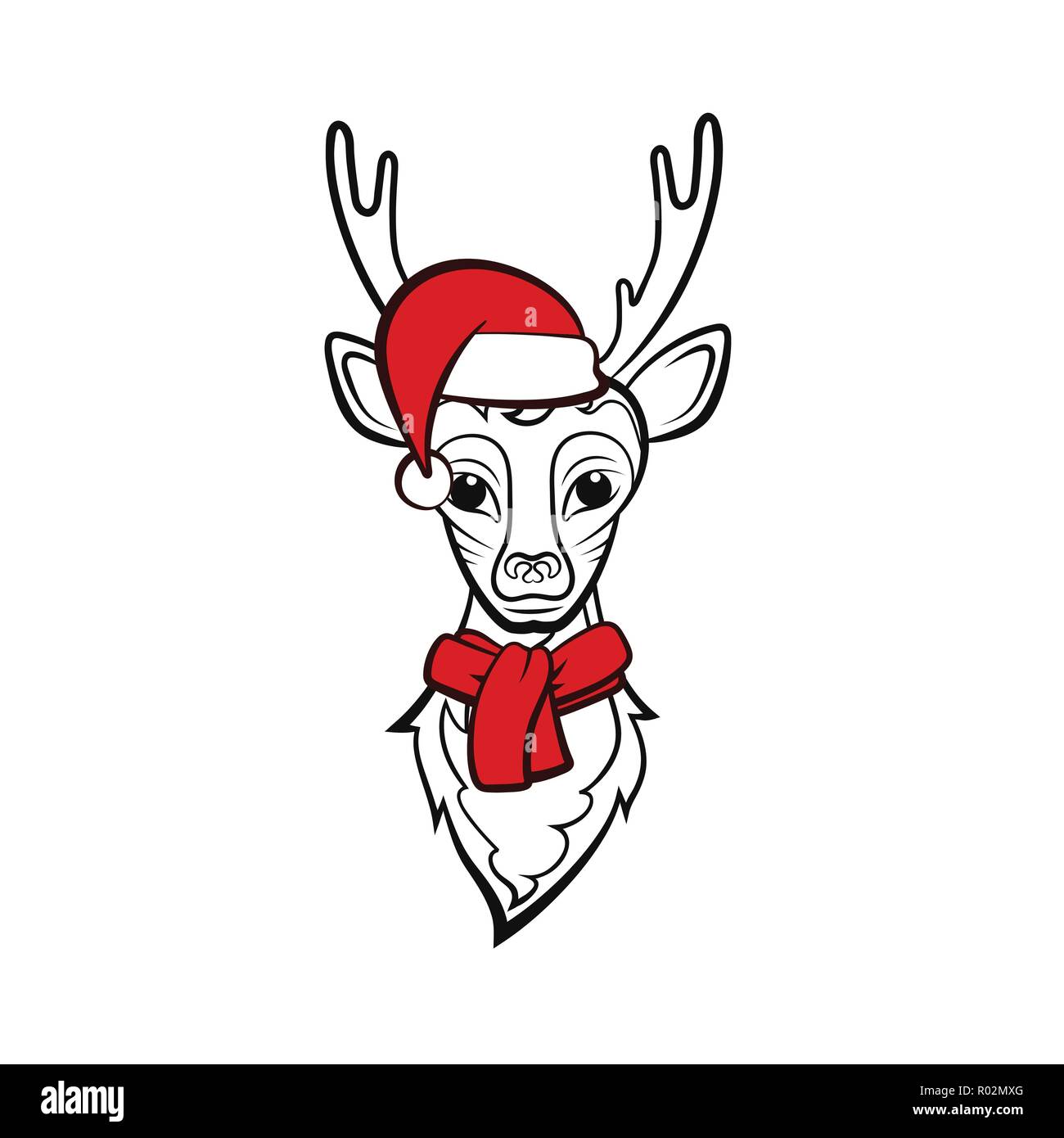 Head of a reindeer. Vector illustration. Christmas animals Stock Vector ...