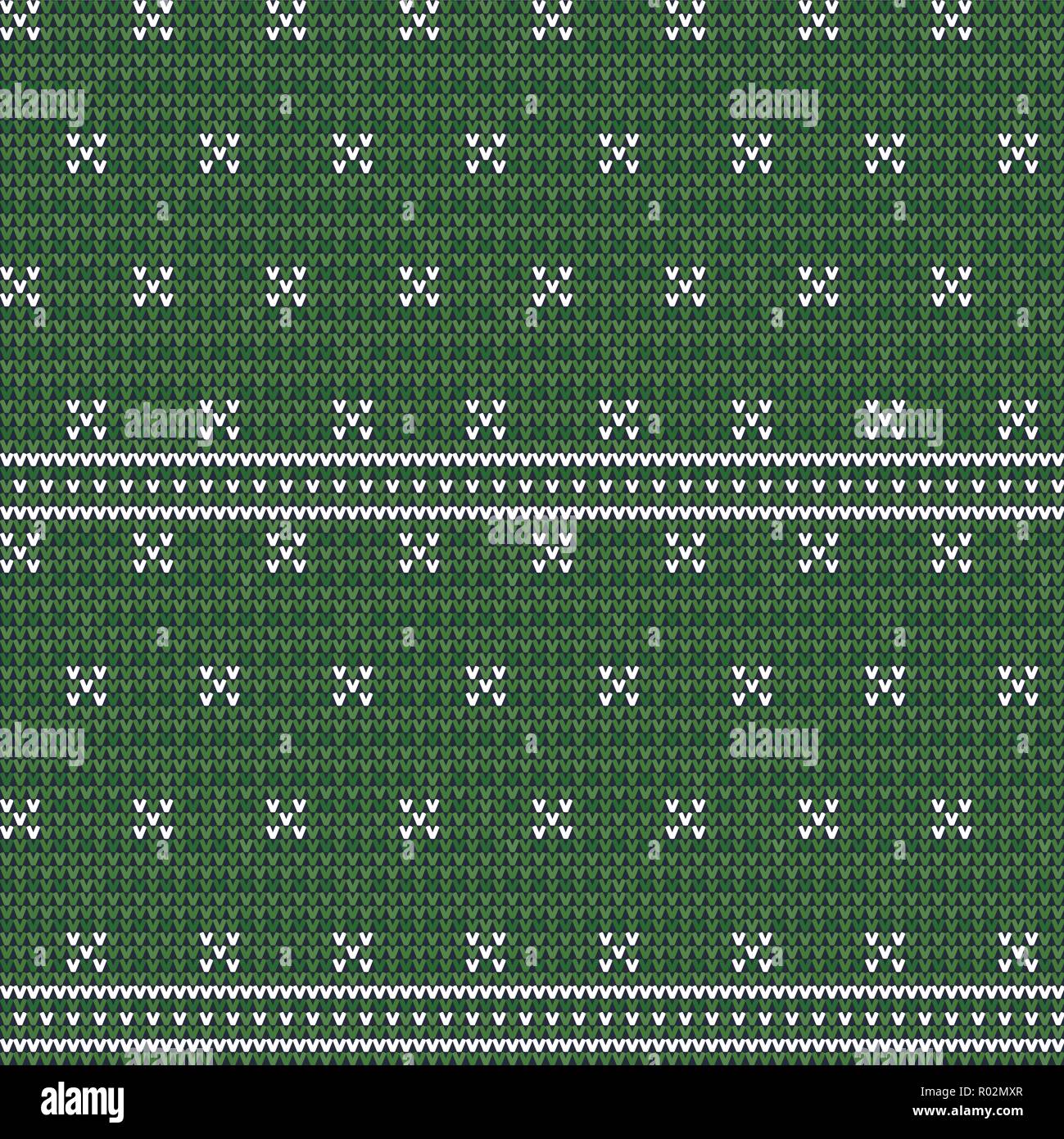 Knitted seamless pattern background. Sweater vector illustration. Green ...