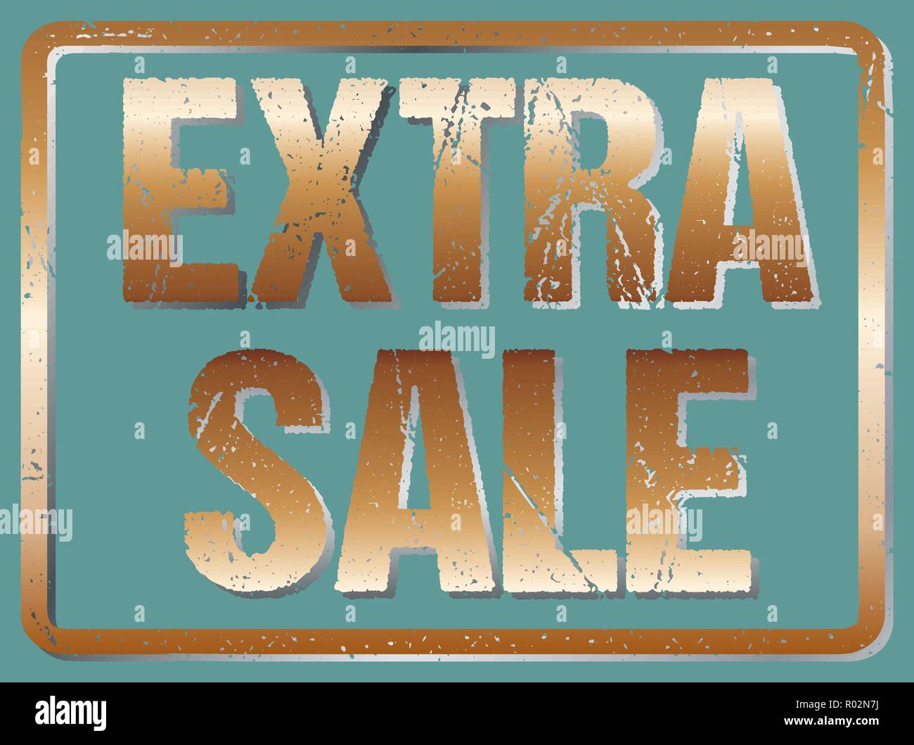 Extra Sale Typography Isolated With Metall Effect. Rubber Stamp Imitation Effect Stock Vector