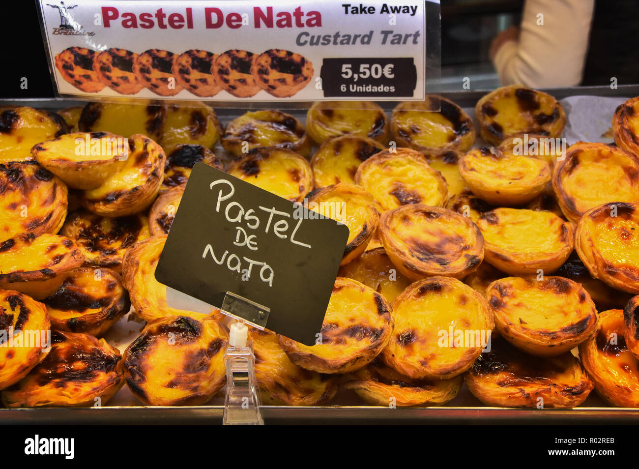 Traditional Portuguese egg tarts Stock Photo