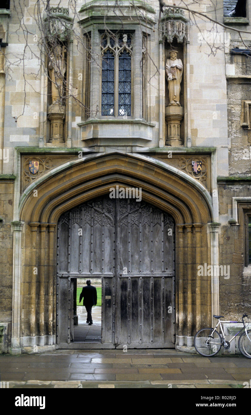 Entrance gate to St John's College seen from St Giles Oxford University, England, UK