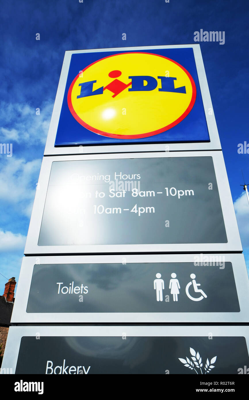Lidl Supermarket Cain, Lidl Logo, Lidl sign, Lidl store, Lidl, Lidl, supermarket, store, stores, Lidl supermarkets, lidl shop, lidl shops, supermarket Stock Photo