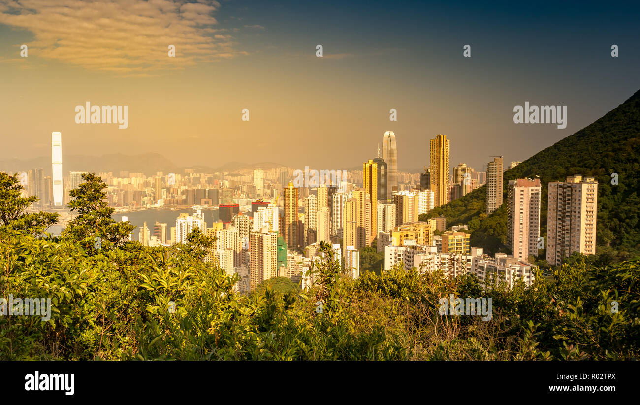 Hong Kong Skyline View From Victoria Peak Stock Photo - Alamy