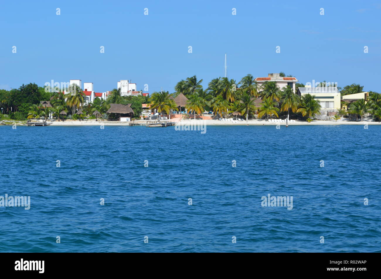 Summer Vacations on a beautiful tropical Caribbean beach Stock Photo