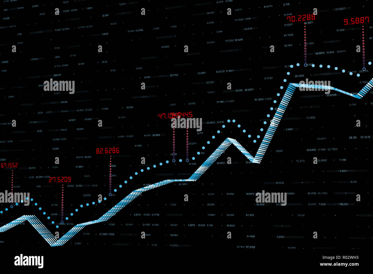 3d rendering, Stock chart with black background Stock Photo - Alamy